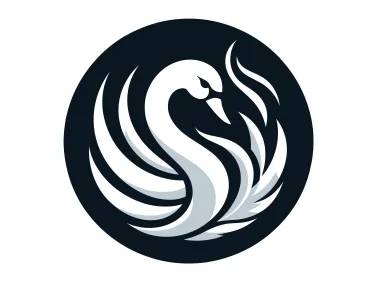 Free SVG Swan in Circle Logo Template