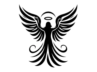 Free Vector Angel Silhouette Logo Template