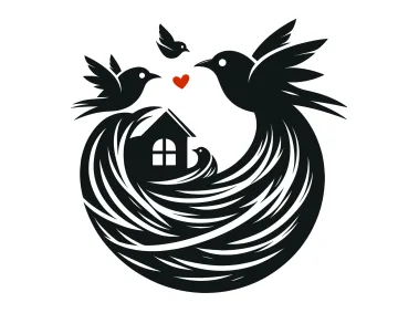 Free Vector Bird Nest with Home Logo Template