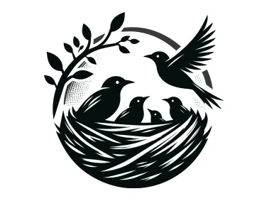 Free Vector Birds in Nest Logo Template