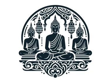 Free Vector Black Buddha Silhouettes Logo Template