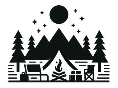 Free Vector Black Camping Adventure Logo Template