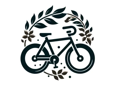 Free Vector Black Floral Bicycle Logo Template