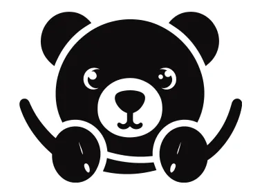 Free Vector Black Peeking Bear Logo Template