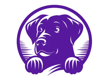 Free Vector Blue Peeking Dog Logo Template