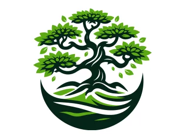 Free Vector Bonsai Decoration Logo Template