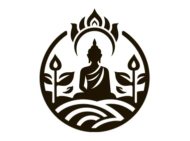 Free Vector Buddha in Circle Logo Template