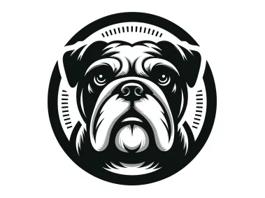 Free Vector Bulldog in Circle Logo Template