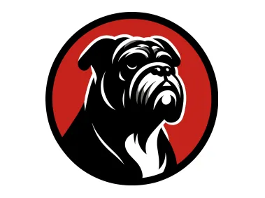 Free Vector Bulldog in Red Circle Logo Template