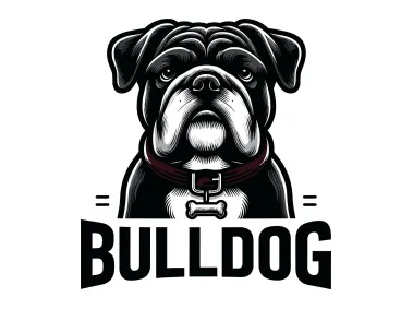 Free Vector Bulldog with Text Logo Template