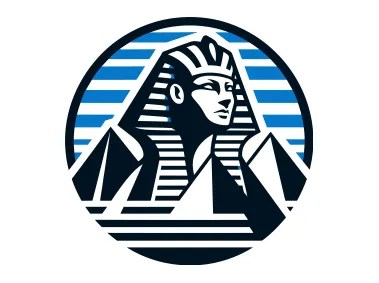 Free Vector Circle Egyptian Pyramids with Sphinx Logo Template