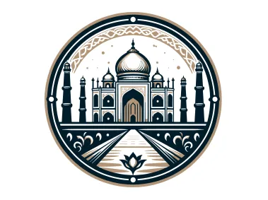 Free Vector Circle Taj Mahal Temple Logo Template