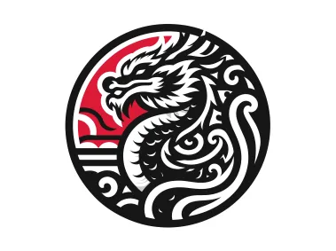 Free Vector Dragon in Circle Logo Template