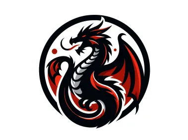 Free Vector Dragon in Circle Logo Template