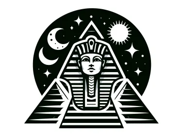 Free Vector Egyptian Pyramids with SphinxSilhouette Logo Template