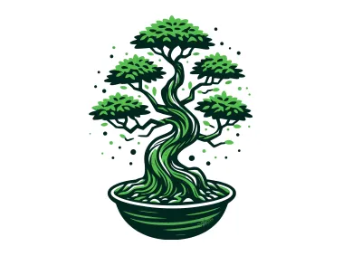 Free Vector Green Japanese Bonsai Logo Template