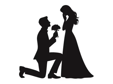 Free Vector Marriage Proposal Logo Template