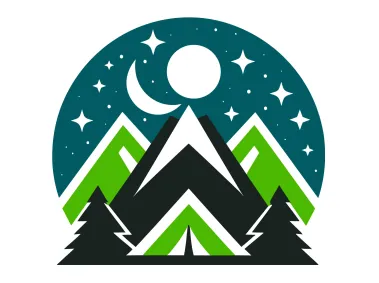 Free Vector Night in Camping Logo Template