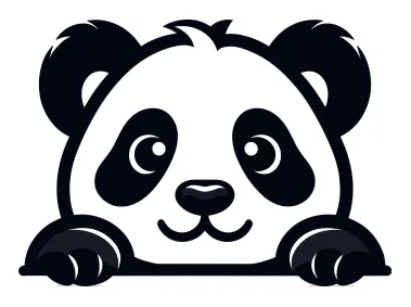 Free Vector Peeking Panda Logo Template