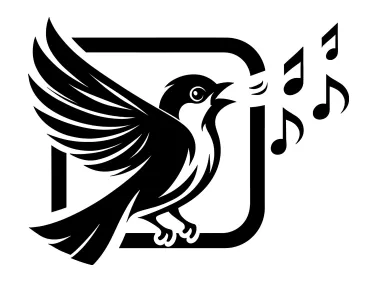 Free Vector Singing Sparrow in Square Logo Template