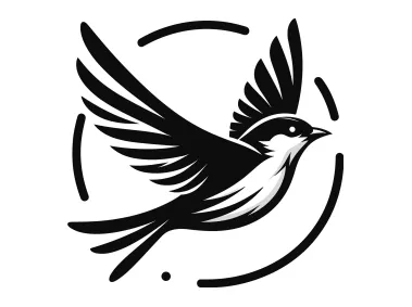 Free Vector SVG Flying Sparrow in Circle Logo Template