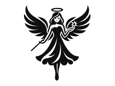 Free Vector Woman Angel Silhouette Logo Template