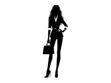 Free Vector Woman Silhouette with Bag Logo Template