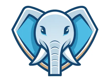 Frontview Elephant Head Logo Template