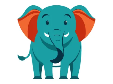 Frontview Green Elephant Illustration Logo Template