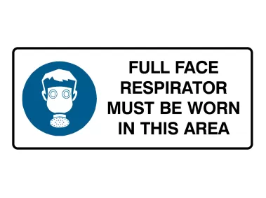 Full Face Respirator Must Be Worn In This Area Sign Landscape Vector