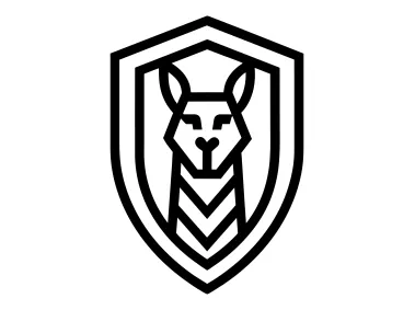 Geometric Alpaka in Shield Logo