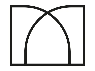 Geometric Arch Frame M Letter Shape Logo Template