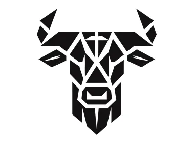 Geometric Black Bull Logo Template