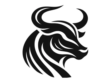 Geometric Black Bull Logo Template