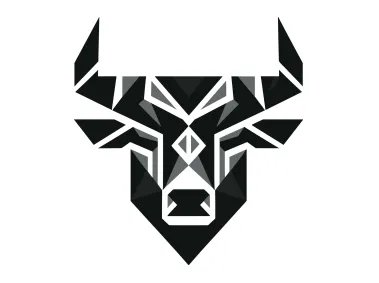 Geometric Black Bull Logo Template