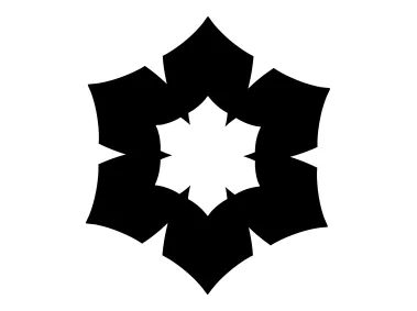 Geometric Black Flower Shape Logo Template