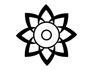 Geometric Black Flower Logo Template