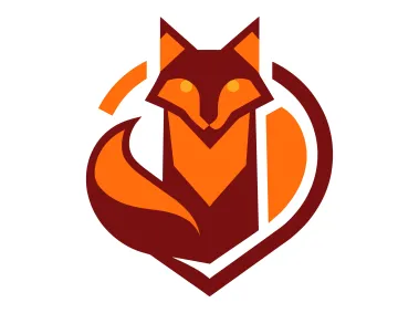 Geometric Fox & Heart Logo Template