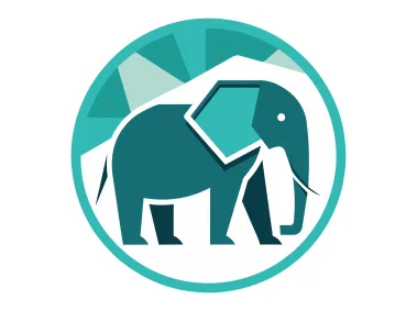 Geometric Green Elephant in Circle Logo Template