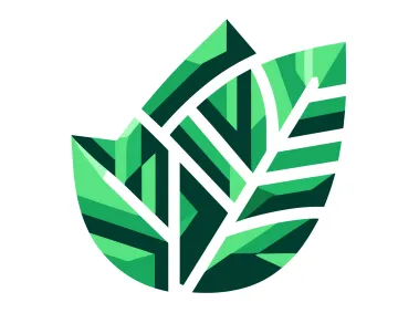 Geometric Green Leaf Nature Logo Template