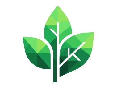 Geometric Green Leaves Nature Logo Template