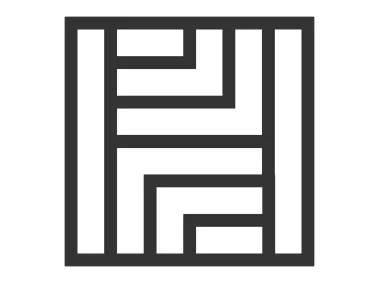 Geometric H Letter Maze Logo Template