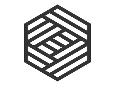 Geometric Hexagon in Knitting Shape Logo Template