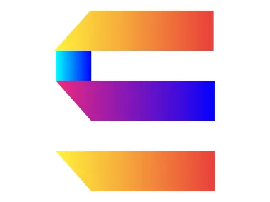 Geometric Letter E with Colorful Gradient Logo Template