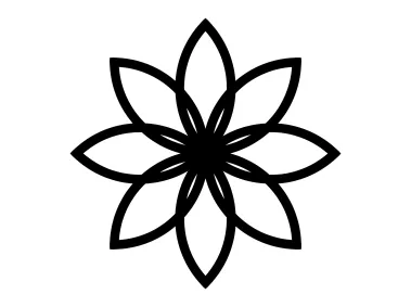 Geometric Line SVG Black Flower Logo Template