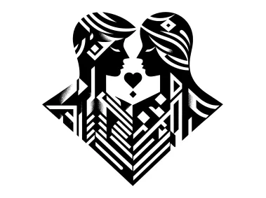 Geometric Love Bold Symbol of Connection Vector