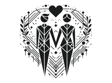 Geometric Love Emblem Modern Symbol of Unity Vector