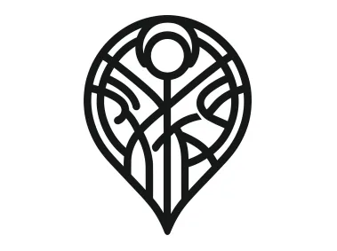 Geometric Map Pin Logo Template