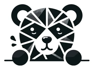 Geometric Peeking Bear Logo Template