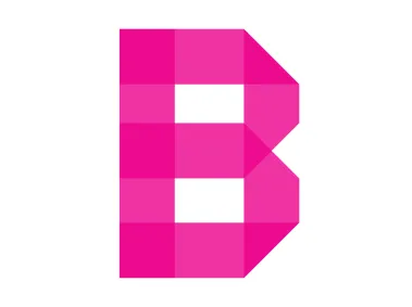 Geometric Pink Letter B Mark Logo Template